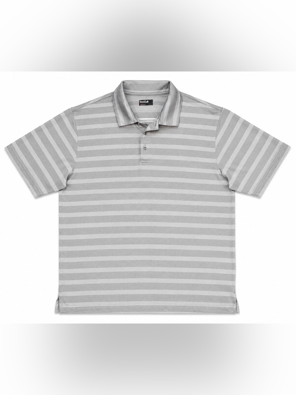 bolle Men's Light Gray Striped Polo